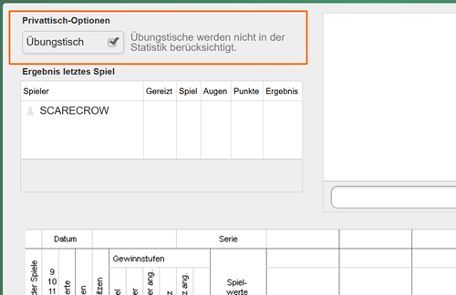 Screenshot Privattisch-Optionen